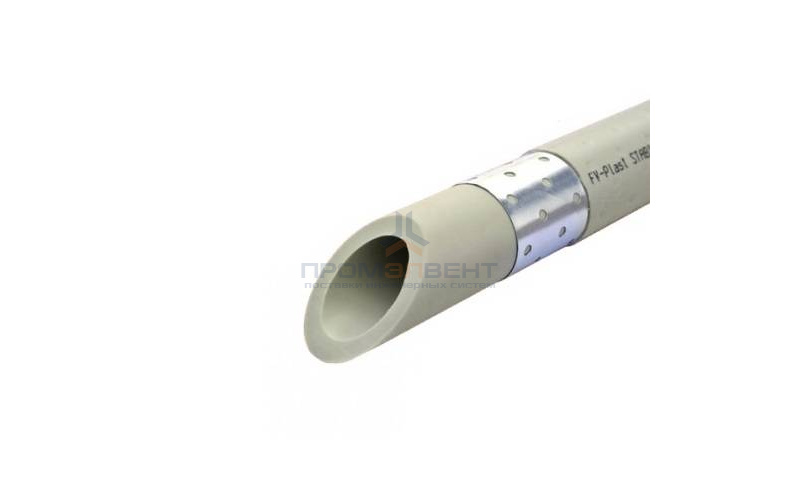 Труба полипропиленовая армированная алюминием FV-Plast STABI - 50×7,4 (PN20, штанга 4м, цв.серый)