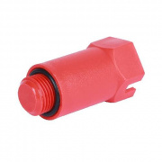 Заглушка с наружной резьбой STOUT - 1/2" (пластиковая, с самоуплотнением, цвет красный)